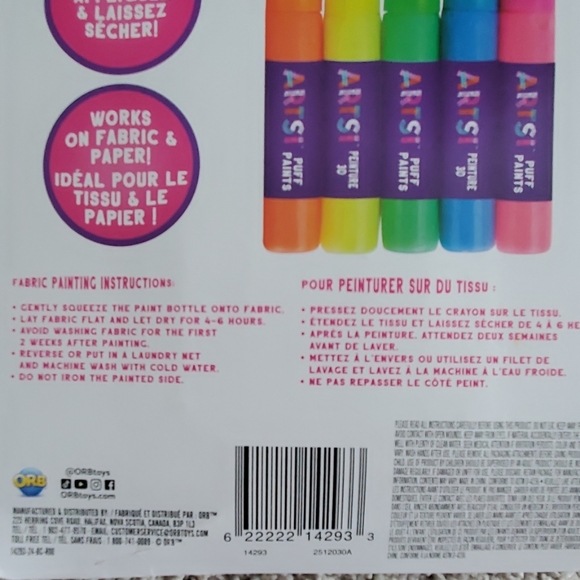 ARTSI PUFF  PAINTS  PEINTURE 3D - Picture 3 of 3